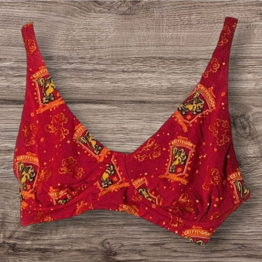 Harry Potter Gryffindor Themed Red & Gold Underwire Stretch Bra size M 34D